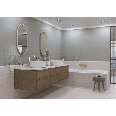 ÉCHANTILLON Terravito Ulvara Carrelage mural - 6.5x33.2cm - 8mm - Hexagone - Gris brillant