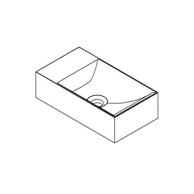 Arcqua Marble Free lavabo - 40x22x12cm - sans trou de robinet - vasque droite - blanc brillant