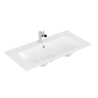 Villeroy & Boch finion meubelwastafel - 1 kraangat - 100x50cm CeramicPlus - met verdekte overloop - White Alpine (glans wit)