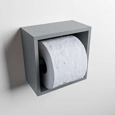 Mondiaz EASY Toiletrolhouder - CUBE 165 - 16x8.6x16cm - solid surface - Plata