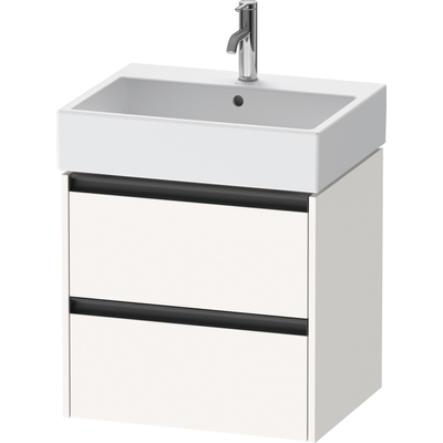 Duravit Ketho.2 Wastafelonderbouwkast - met 2 laden - 58.4x46x54.9cm - met grepen antraciet - wit supermat