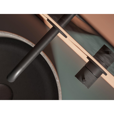 Hotbath Cobber X afbouwdeel voor wastafelmengkraan met 18cm uitloop mat zwart