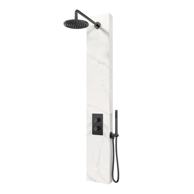 BRAUER Gunmetal Edition opbouw regendoucheset – 20 cm hoofddouche – gebogen wandarm – staafhanddouche – 2 functies