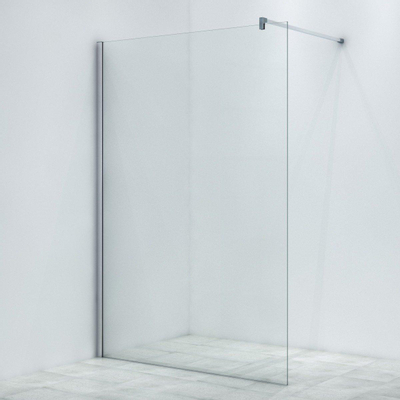 FugaFlow Eccelente Douche à l'italienne en verre - 180x200cm - verre clair - chrome