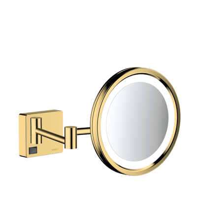Hansgrohe Addstoris Miroir de maquillage avec éclairage LED grossissant 3x Polished gold optic