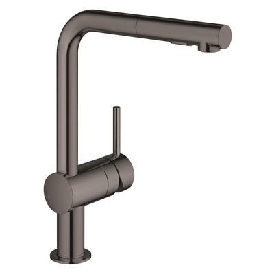 GROHE Minta Keukenkraan - hoog - uittrekbare l uitloop - 2 straalsoorten - hard graphite glans TWEEDEKANS