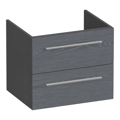 BRAUER Trust wastafelonderkast 60 excl. opbouwgrepen 2 softclose lades en 1 sifon uitsparing - Timber Grey