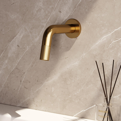 BRAUER Gold Carving Robinet de fontaine - encastré - bec 8,5-18,5 cm - Or brossé