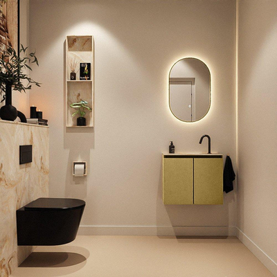MONDIAZ TURE-DLUX Meuble WC 60cm Oro. EDEN lavabo Frappe position milieu. Avec 1 trou de robinet.