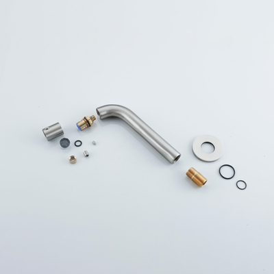 Fortifura Calvi Robinet de lave-mains - encastré - bec 19,5 cm - raccourcissable - PVD - Inox brossé PVD (inox)