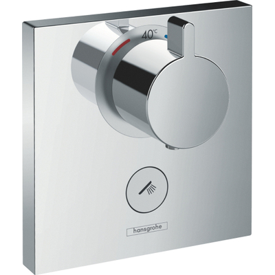 Hansgrohe Set de finition pour mitigeur thermostatique ShowerSelect E encastré haut débit avec une sortie permanente et un robinet d'arrêt chromé