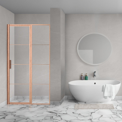 Saniclass Colorem Porte de douche en niche 120x200cm verre 8mm Nano avec cadre Cuivre brossé