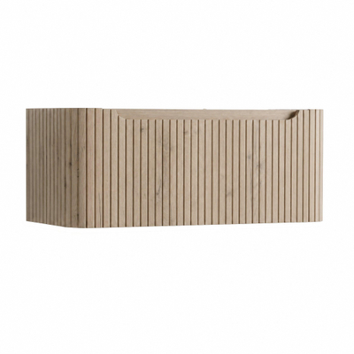 H&R Badmeubelen Juice Wastafelonderkast - 100x45x40cm - afgeronde hoeken - 3D-front - 1 lade - geïntegreerde greep - rockford oak