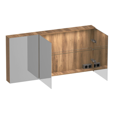 BRAUER Impress Deluxe spiegelkast – 139x70x15 cm – LED-verlichting – Honey
