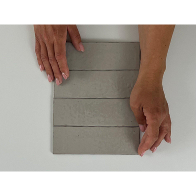 SAMPLE Terravito Nocino wandtegel - 6x18.6cm - Morchella glans (grijs)