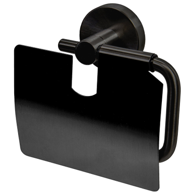 Haceka Kosmos Toiletrolhouder - met klep - grafiet gunmetal