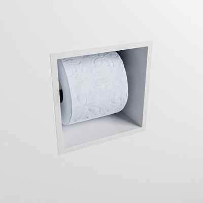 Mondiaz EASY Porte-papier toilette 16x16x16cm Solid surface Talc mat