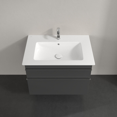 Villeroy & Boch venticello wastafelonderkast - 75.3x59cm 2x lade - glans grijs