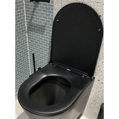 QeramiQ Dely Abattant WC - frein de chute - déclipsable - Noir mat