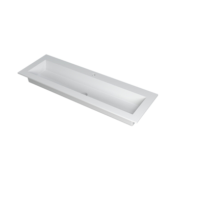 INK Kraft wastafel - 140x45x1cm - 1 wasbak - 1 kraangat - wit mat