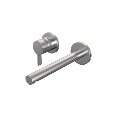 Brauer Brushed Edition Mitigeur de lavabo encastré - bec droit à droite - poignée moyenne épaisseur - modèle E2 PVD - inox brossé