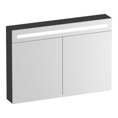 BRAUER Promise Deluxe spiegelkast - 100x70x15cm - met verlichting - 2 dubbelzijdige spiegeldeuren - Timber Anthracite