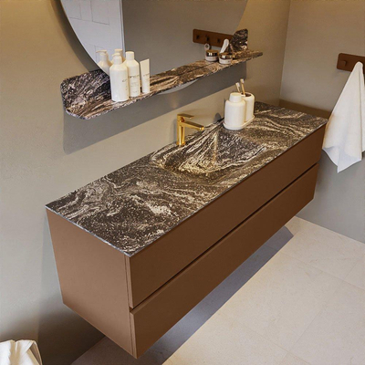 Mondiaz VICA-DLUX ensemble de meuble de salle de bain - 150cm - meuble sous-vasque reposant - 2 tiroirs - lavabo encastré cloud milieu - 1 trou de robinet - version haute de 60cm - lave