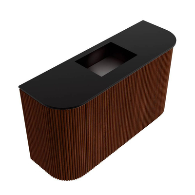 Mondiaz JOYA 73.2cm meuble de salle de bains - arrondis gauche et droite couleur Ruby - Vasque FAYE position Milieu Sans trou de robinet couleur Urban