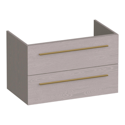 BRAUER Trust meuble sous-lavabo 80 sans poignées rapportées 2 tiroirs softclose et 1 découpe pour siphon - Timber Greige