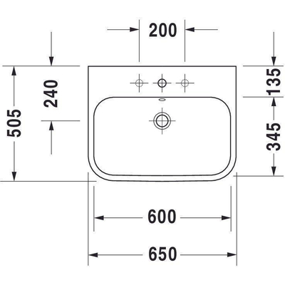 Duravit Happy D.2 Meubelwastafel - geslepen - met overloop - met 1 kraangat - 65x50.5cm - wit