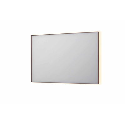 INK SP32 miroir - 120x4x80cm rectangulaire dans cadre en acier incl LED indirecte - chauffage - changement de couleur - dimmable et interrupteur - cuivre brossé