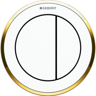 Geberit Type10 2 boutons poussoirs pneumatiques encastrés or blanc