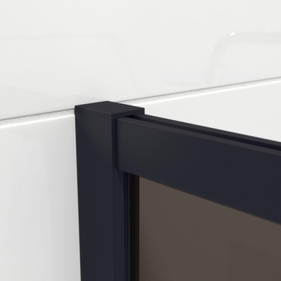 Marenza Bellini Inloopdouche - 80x200cm - veiligheidsglas - rookglas - frame rondom - anti kalk - mat zwart