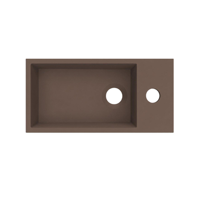 Arcqua Flair fontein - 36x18x9cm - cast marble - 1 kraangat - rechts - mat chocola