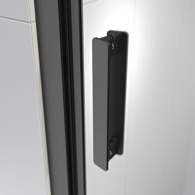 Sealskin Inc. porte coulissante à deux parties en niche 140x200cm 8mm verre de sécurité clair avec revêtement anti-calcaire noir mat