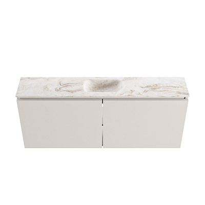 MONDIAZ TURE-DLUX 120cm toiletmeubel Linen. EDEN wastafel Frappe positie midden. Met 1 kraangat.