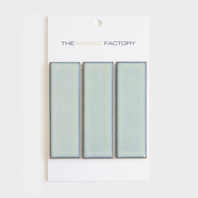 SAMPLE The Mosaic Factory Barcelona carreau mosaïque - 15x25cm - carreau mural - Rectangle - Porcelaine Turquoise Brillant