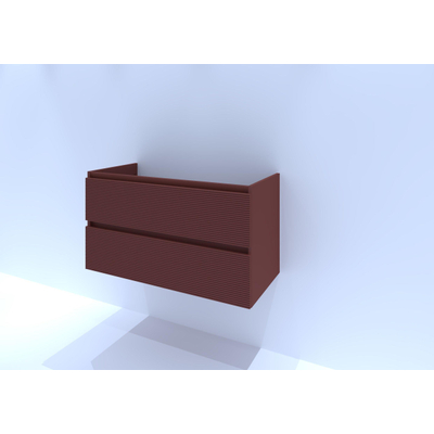 HR badmeubelen Infinity Meuble sous lavabo - 100x44,8x55cm - façade 3D - 2 tiroirs - sans poignée - terra mat