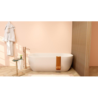 Wiesbaden Liora Half - vrijstaand ligbad - 170x75cm - acryl - met waste - glans wit