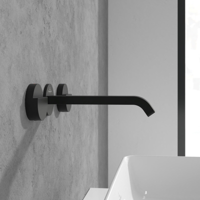 Villeroy & Boch Dawn wastafeluitloop set - zonder pop up afvoergarnituur - mat zwart