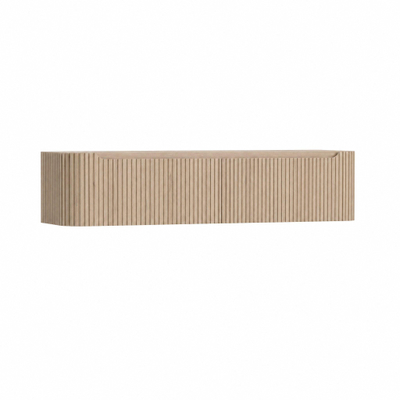 H&R Badmeubelen Juice Wastafelonderkast - 180x45x40cm - afgeronde hoeken - 3D-front - 2 lades - geïntegreerde greep - rockford oak