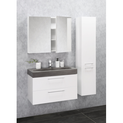Differnz somero armoire de toilette fsc 80 cm blanc brillant