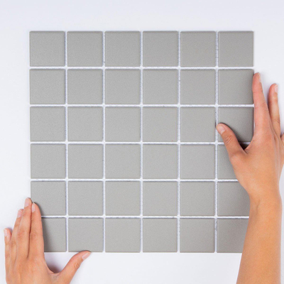 La Mosaic Factory London carreau mosaïque - 30,9x30,9cm - carrelage mural et de sol - Carré - Porcelaine Gris Foncé Mat