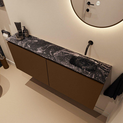 MONDIAZ TURE-DLUX 120cm toiletmeubel Rust. EDEN wastafel Lava positie rechts. Zonder kraangat.