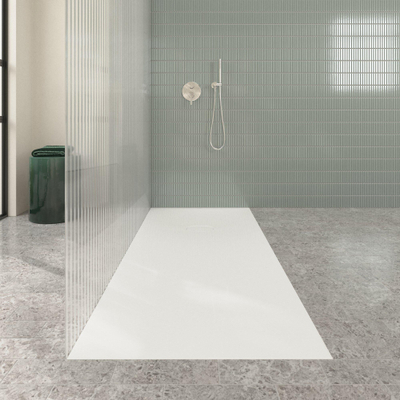 Villeroy & Boch Ecora douchebak - 180x80x4.5cm - afvoer korte zijde - white alpine (wit)