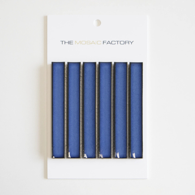 SAMPLE The Mosaic Factory Sevilla carreau de mosaïque 2x14.5x0.8cm pour mur kitkat finger Céramique bleu jean