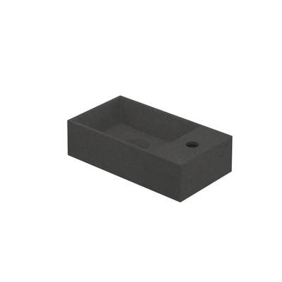 INK Contra Fontein - 40x22x10cm - wasbak links - 1 kraangat - polystone Quartz grijs