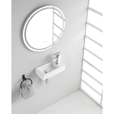 Wiesbaden Rhea S mini vasque à poser droite 36,5 x 18 x 9 cm céramique brillant blanc