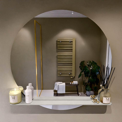 Mondiaz SPOT miroir – Ø 100 cm – avec tablette – Linen (blanc cassé)
