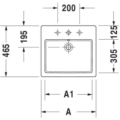 Duravit Vero Inbouwwastafel - met kraangat - met overloop - 55x46.5cm - met wondergliss - wit